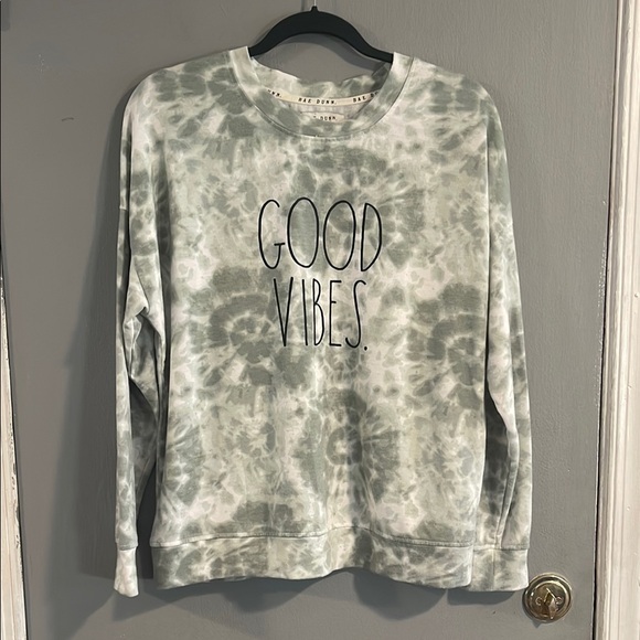 Rae Dunn Tops - RAE‎ DUNN "Good Vibes" Crew Sweatshirt M